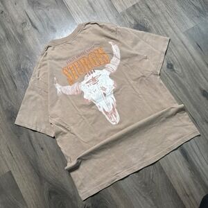 Vintage Harley Owners Group Sturgis 2004 Western Steer Tan Biker Tee Mens M